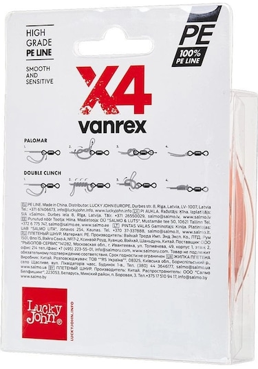 Lucky John Vanrex X4 Pe Örgü Fluo Turuncu 125m 0,10mm İp Misina - Standart
