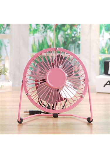 Mini Usb-ventilatör 4 Metal Kanatlı Masa Ventilatörü, Siyah