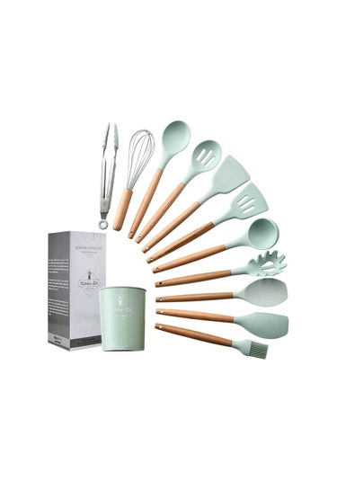 Teltree Su Yeşili Silikon Çelik Kelepçe Seti - Evde Pişirme Araçları, Kol Saati Ve Saklama Kavanozu İle Komplet Paket