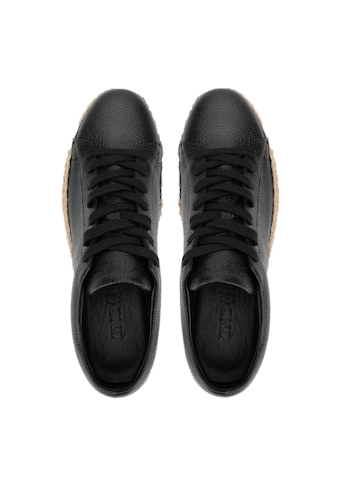 Tamer Tanca Erkek Hakiki Deri Siyah Deri Casual Ayakkabı 355 78370 Erk Ayk Y24 Sıyah Dr Siyah