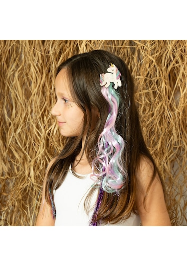 Lukky Unicorn Klipsli Mavi/pembe Saç Tokası 35 Cm