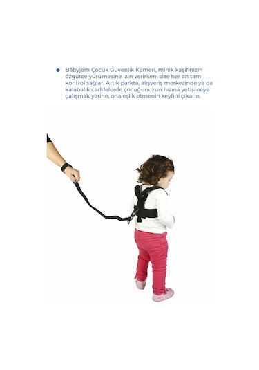 Babyjem Çocuk Yürüme Yardımcısı Güvenlik Kemeri Siyah