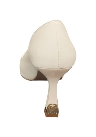 Ventes 8357707z Baskılı 8 Cm Kadeh Topuk Günlük Şık Kadın Stiletto Ayakkabı Bej