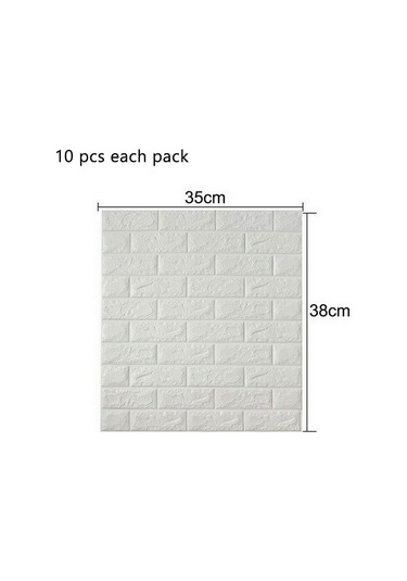 10 Adet 38 35 Cm 3d Duvar Sticker Kendinden Yapışkanlı Duvar Kağıdı Beyaz Beyaz Çok Renkli