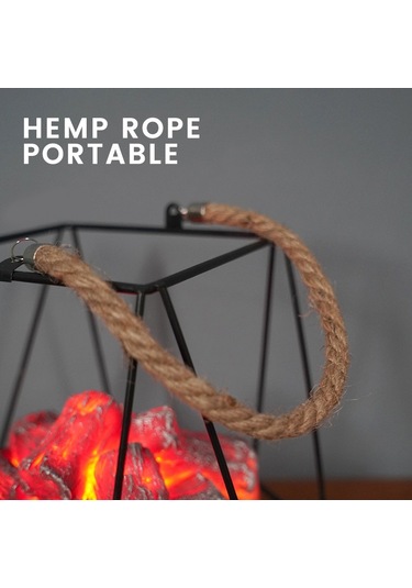 Sones Taklit Kömür Alev Lambası Led Dövme Demir Tatil Dekorasyonu, Özellikler: Kömür E