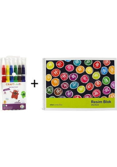 Umix Craft And Arts Suluboya Kalemi 6 Renk+spr.resim Defteri
