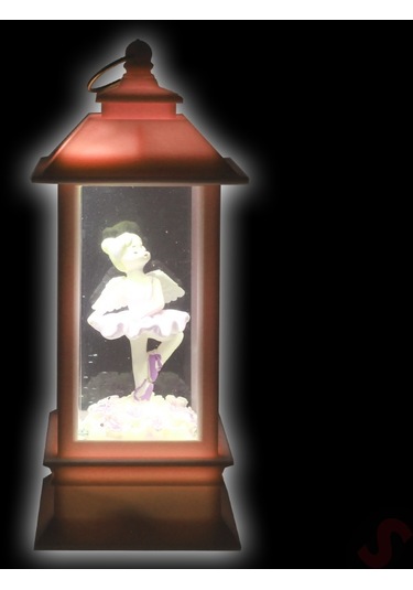Uçuşan Simli,12,5cm X 5cm Led Işıklı Balerin Fener Küre - C