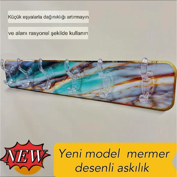Mermer Desenli Yapışkanlı Askılık Diğer