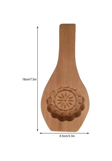 Pxcl Ahşap Ay Kek Kalıpları Yaratıcı Ay Kek Kalıbı, Çiçek Desenli Kahverengi
