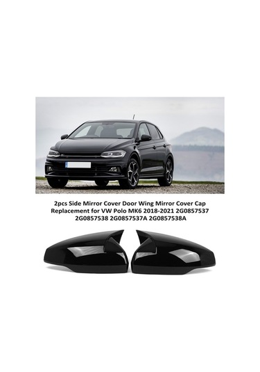 Ulzyvf Vw Polo Mk6 2018-2021 Siyah Abs Yan Ayna Kapakları - 2 Adet 2g0857537/8