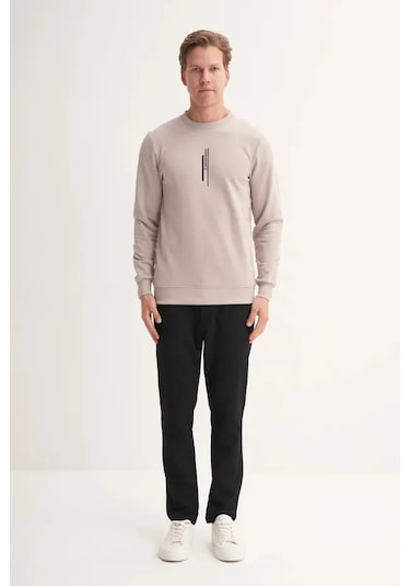 Cazador Slim Fit Mevsimlik 3 İplik Pamuk Karışımlı Sweatshirt-54185 Gri