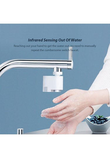 Lemestar Beyaz Akıllı Sensörlu Su Koruyucu - Yumruk Girişiyle Otomatik Su Akışı, 6 Ay Pil Ömrü, Mutfak/banyo Lavaboları İçin Kolay Kurulum, Taşma Korumalı Beyaz