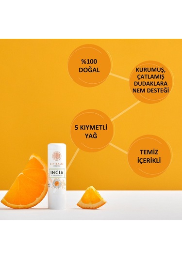 Incıa Doğal Portakallı Dudak Besleyici 6gr