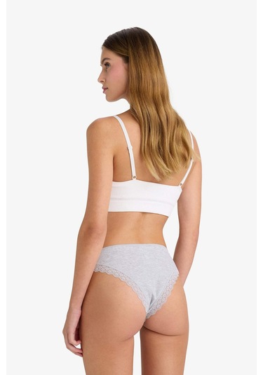 Defacto Dantel Detaylı Ribana 3'lü Brazilian Külot-fall İn Love D8672AX25AUGR93 Gri