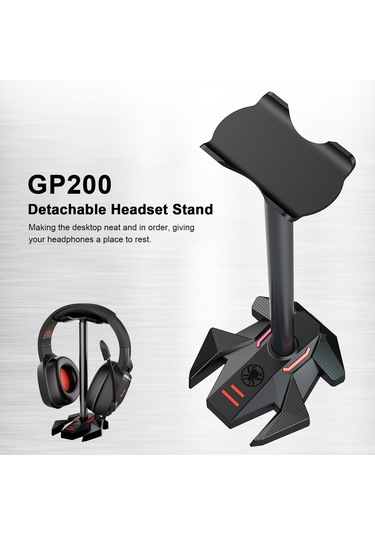 Xiyyadms Gp200 Kulaklık Tutucu, Alüminyum+tpu+abs Malzeme, Çözülebilir, Kaymazsız Taban, Masaüstünü Düzenler, Tüm Boyutlardaki Kulaklıklara Uygun, Siyah