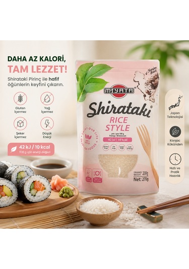 Konjac Prinç Shirataki Konjac Pirinç 270 Gr