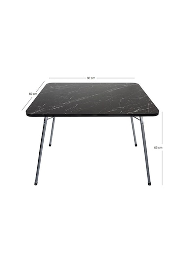 Bofigo 60X80 Granit Desenli Katlanır Masa + 2 Adet Katlanır Sandalye Kamp Seti Bahçe Takımı Lacivert