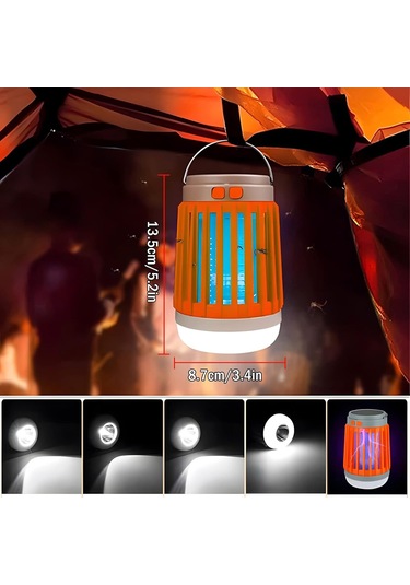 Dianziye Güneş Enerjili Dış Mekan Kovucu Işığı - Usb Şarjlı, Su Geçirmez, Zarfı Az Gürültülü, El Tutan Kamping Feneri Turuncu W890-1