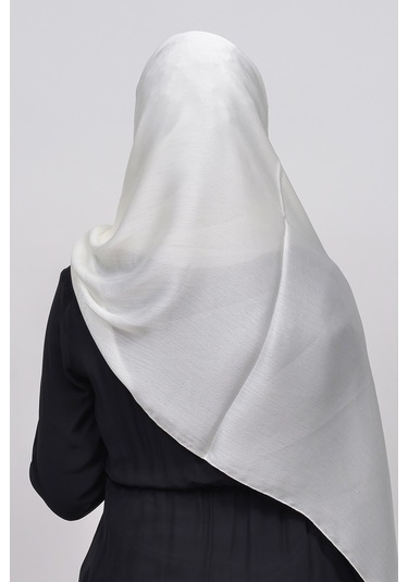 Altobeh Janjan Şık Parlak Saten Dokulu Kadın Tesettür Abiye Şifon Şal - Ekru