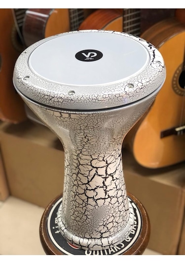 3040 Döküm Beyaz Çatlak Boyalı Darbuka/çömlek