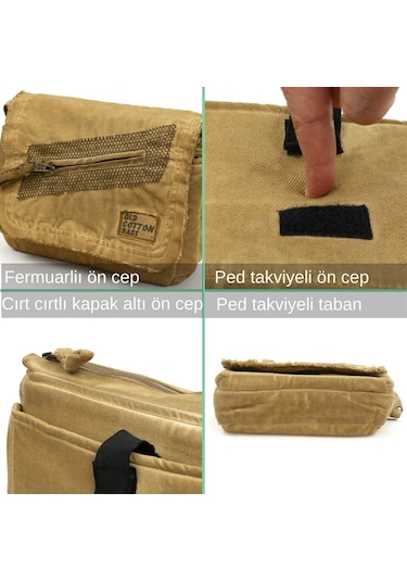 Oldcottoncargo Old Cotton Cargo 7136 Robbie S Bag Okul - Tablet - Omuz Çantası Camel