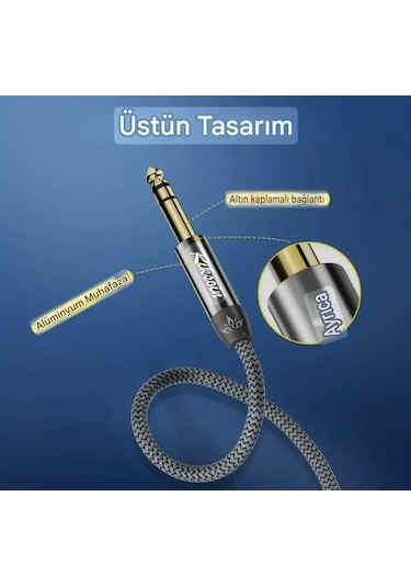 Riksoin 3- Metre 6.5mm - 6.5mm Gitar Enstrüman Ses Kablosu