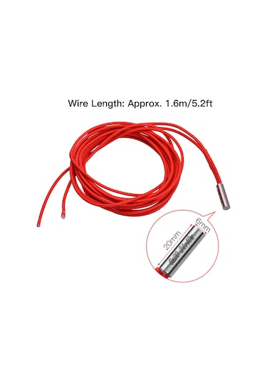 Mufunye 24v 40w 6x20mm Tek Uçlu 3d Yazıcı Kartuş Isıtma Borusu - 1.6m Isıtıcı Sistemi