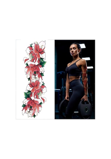 Mufunye Dev Boyutlu Geçici Dövme Sticker: Su Geçirmez, Alerjik Değil, Uzun Süre Kalıcı, 40 Farklı Desen Seçeneği.