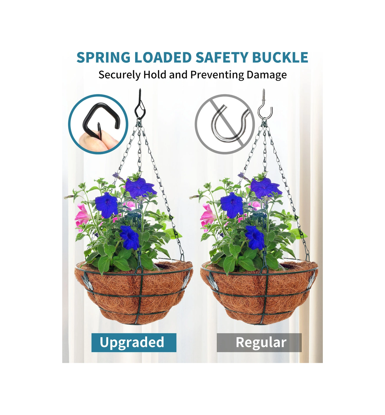 Mufunye 10 Adet Metal Çivi Kanca, Güvenlik Kilitli Dışarıdaki Işıklar, Bitkiler İçin Asma Hook, Hava Dayanıklı Ve Dayanıklı, Ahşap/çelik/beton Uyumlu