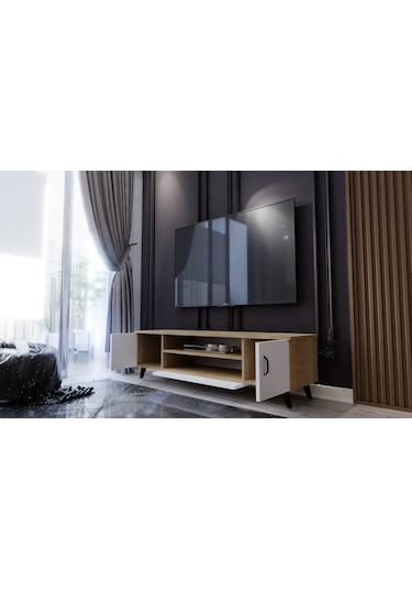 Tv Ünitesi-ahşap-beyaz