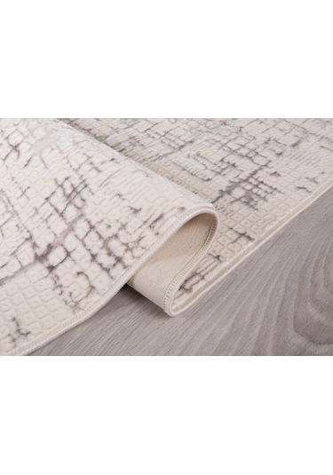 My Evilla Modern Dekoratif Star Seri Krem Gri Dokuma Halı Star4107c
