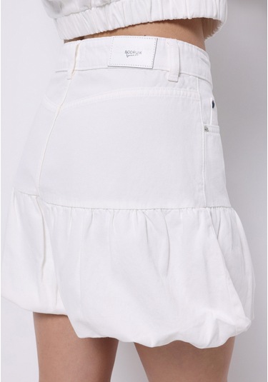Colins Balloon Skirt Düz Fermuarlı Kadın Beyaz Etek Cl1074980 Q1.v1 Dn44345 Denim