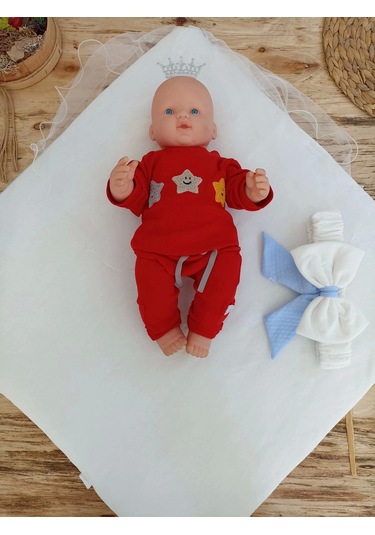 Yenidoğan Bal Peteği My Prince Taç Nakışlı Delüks Kundak Bebek Battaniyesi Mavi