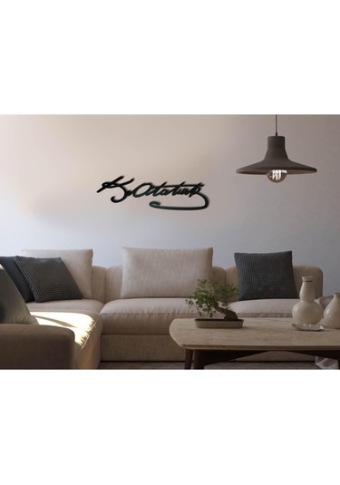 Dekoratif Ahşap Kesim Atatürk İmzası Duvar Ev Ofis Dekoru Süs