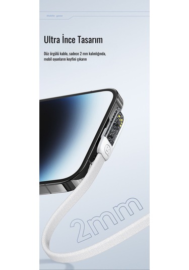 Usams Sj583 20w Lightning To Type-c Dirsek Hızlı Şarj Ve Veri Kablosu 1.2m Şeffaf Siyah