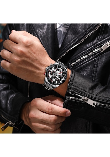 Curren 8395 Çelik Kayışlı Quartz Kol Saati Siyah-Gümüş