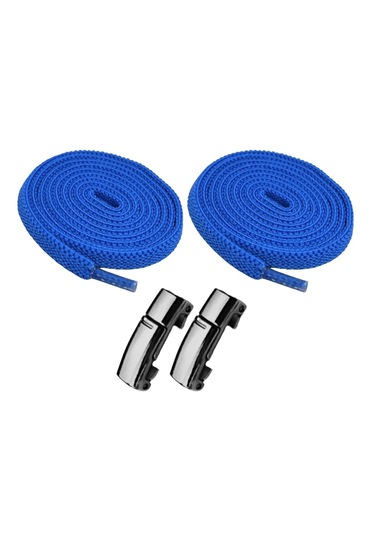 Elastik Mavi Akıllı Kilitli Bağcık Mıknatıslı Tak Bırak 100 Cm