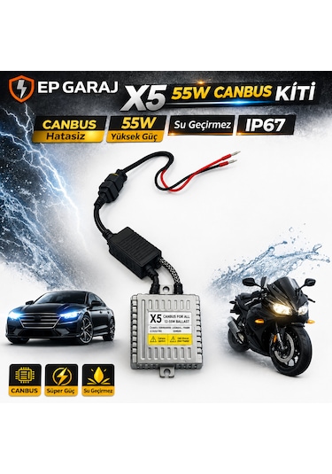 Üniversal Bütün Araçlara Uyumlu Zenon Balast Ateşleme Ünitesi Beyni Canbus 12 Volt 55