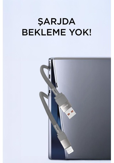 Torima U18 USB /Lightning Şarj Ve Data Kablosu Gri