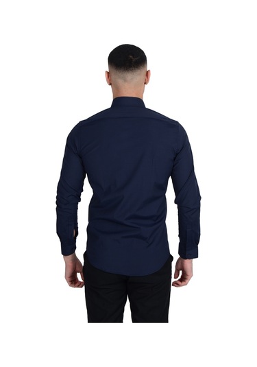 Erkek Standart Yaka Ligralı Slimfit Gömlek 001