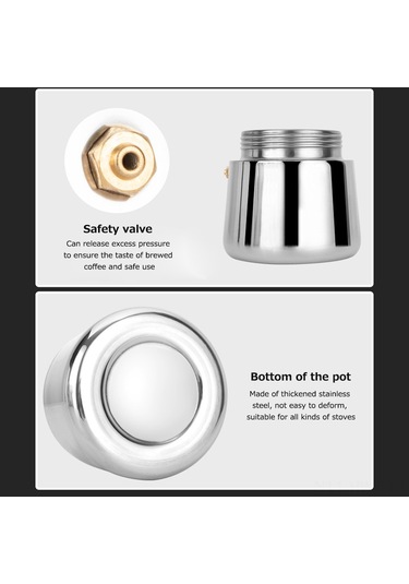 Honmex Stahl Mocha Pot 100ml - Taşınabilir Elektrikli Kahve Filtre Makinası - Latte Ve Espresso Hazırlayıcı Gümüş