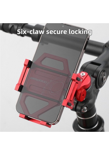 Springsun Bisiklet Ve Akıllı Telefonlar İçin Ayarlanabilir Alüminyum Telefon Tutucu - Kaymaz Tasarım Siyah