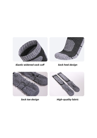 Xindoker Erkek Kayak Çorabı Xl 43-47 Numara Koyu Gri - Pamuklu, Esnek Ve Isı Sağlayan Spor Çorap Koyu Gri