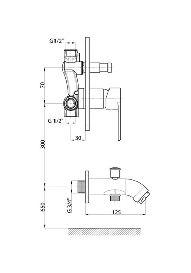 Gpd Tam Ankastre Duş Seti Atros MTA65 Krom