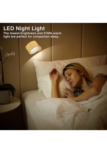 Gajeena Usb Şarjlı Dokunmatik Led Gece Lambası, 360 Derece Dönebilir, 3 Renk Seçeneği, Taşınabilir Manyetik Aydınlatma Diğer