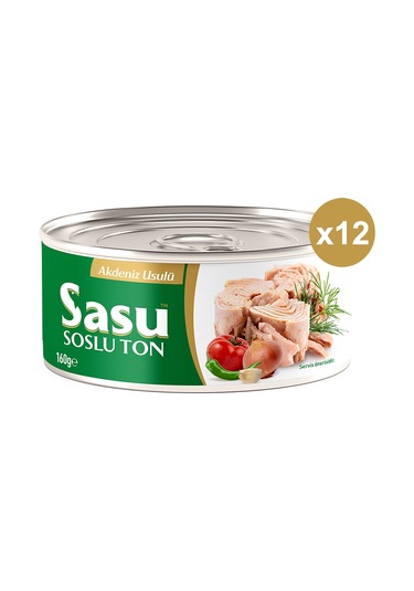 Sasu Akdeniz Usulü Ton Balığı Bütün Dilim 12 x 160 G