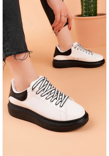 Luis A Costa Lc107 Beyaz Arka Siyah St Bağcıklı Kadın Ayakkabı Renkli