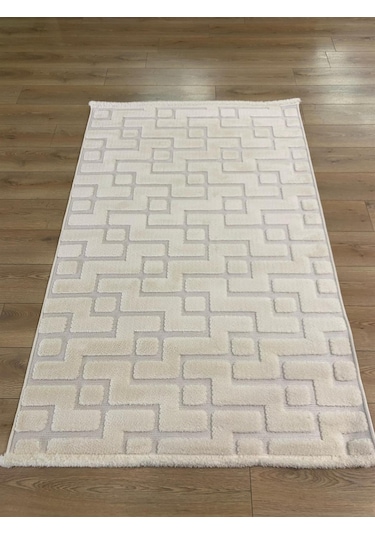 Çam Halı İndus 8006 Krem Enti Halı Yumuşak Tuşeli Modern Halı