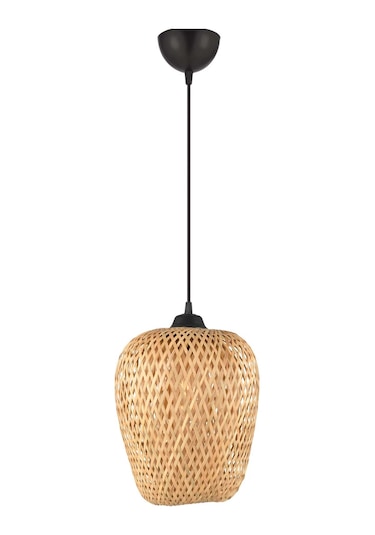 Kane Tekli Rattan Modern Tasarım Sarkıt Avize Bej