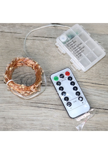 Dianziye 5 Metre Bakır Tel Led Işık Şeridi, 8 Aydınlatma Modlu, Uzaktan Kumandalı, Düğün Ve Bahçe Dekorasyonu İçin